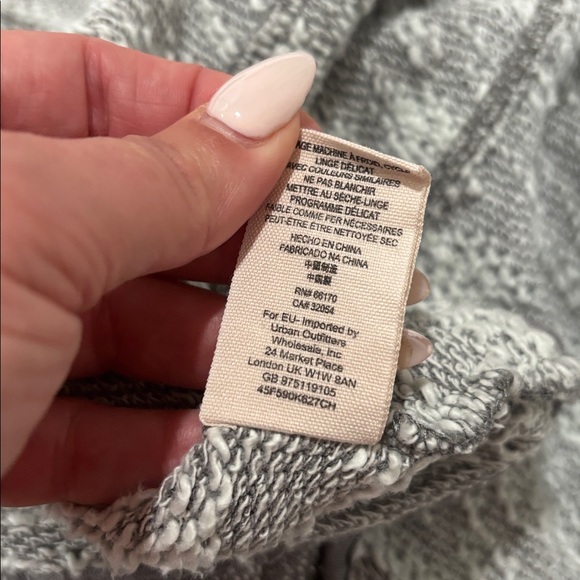 Free People Textured Gray and Cream Oversized Cardigan - Picture 9 of 9